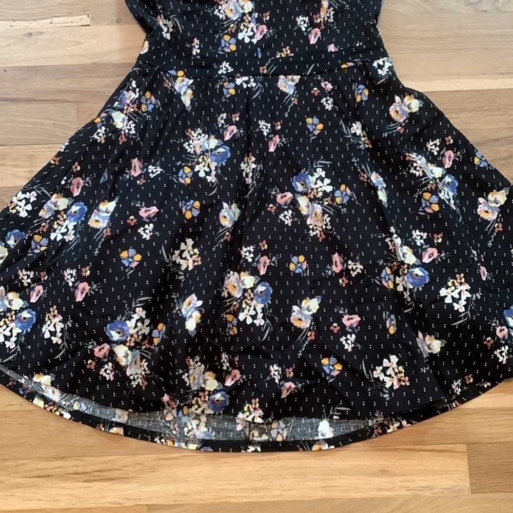 Honey and Rosie Spaghetti Strap Lace Back Fit & Flare Floral Dress Women’s L - Picture 3 of 16